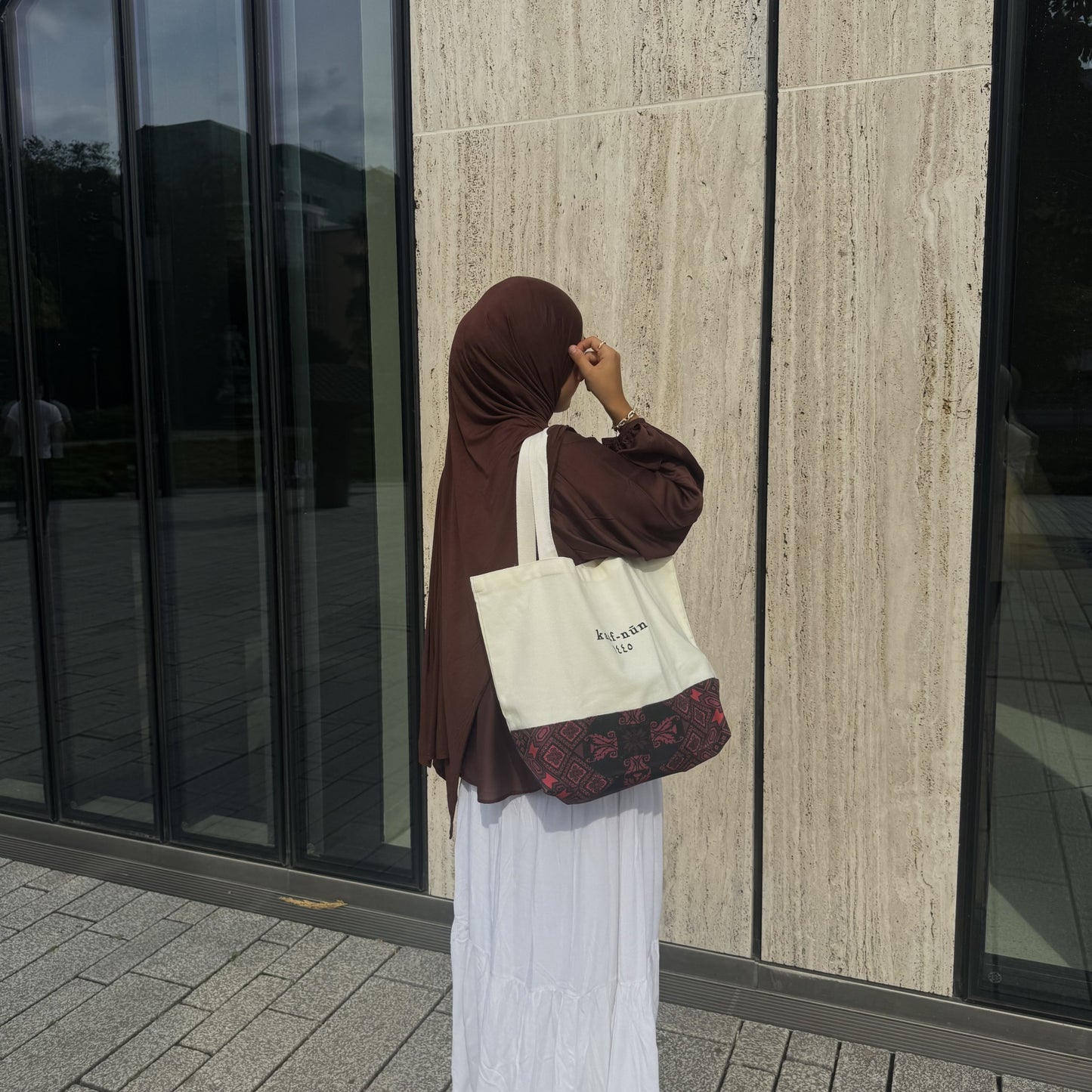 Black Tatreez Tote Bag