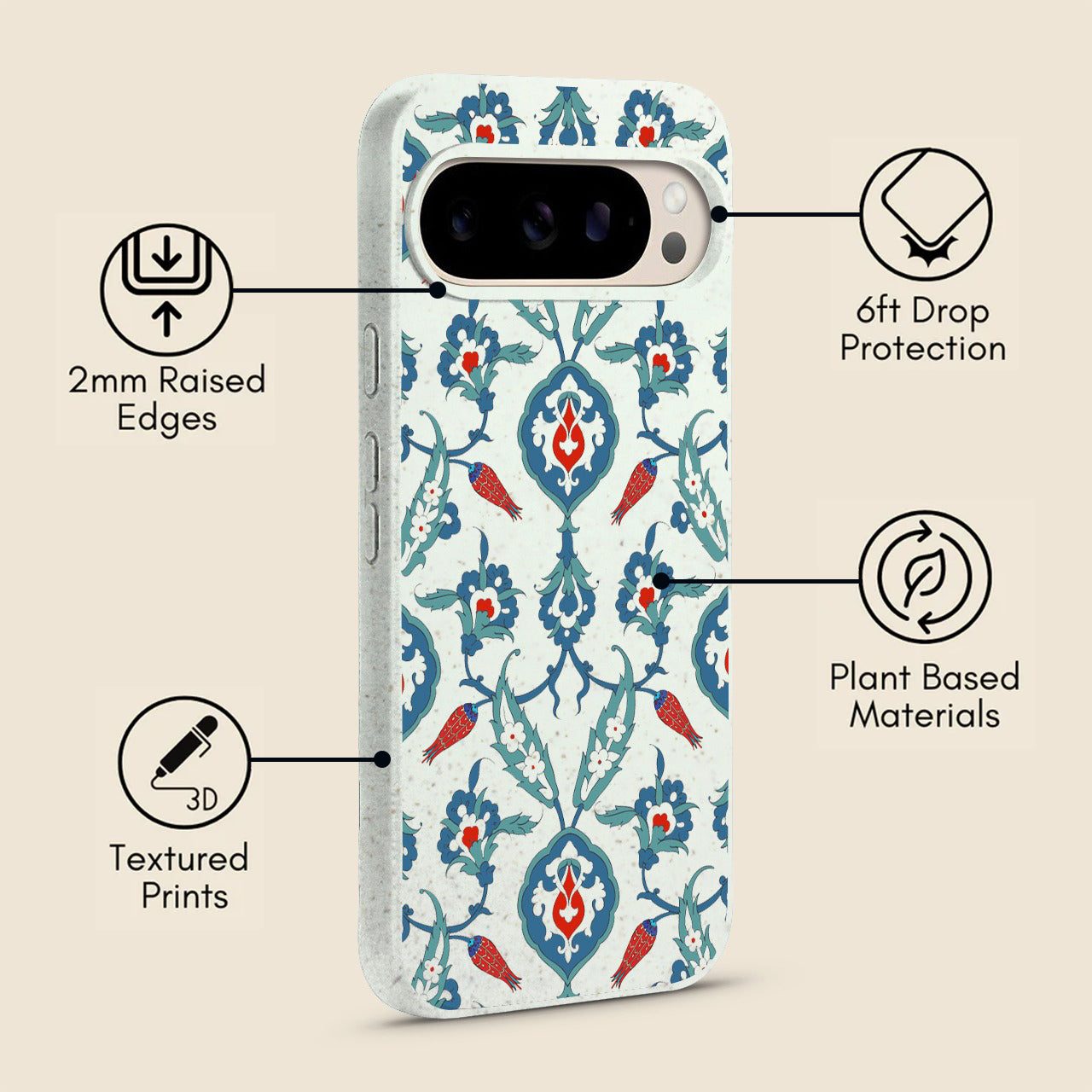 Ottoman Gardens Floral Google Pixel Case