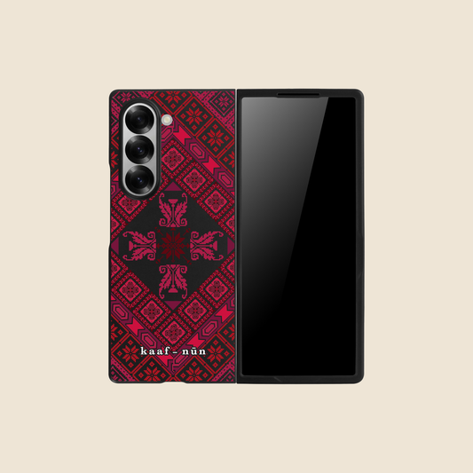 Black Tatreez Threads Samsung Z Fold Case