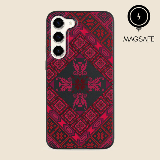 Black Tatreez Threads Magsafe Samsung Case