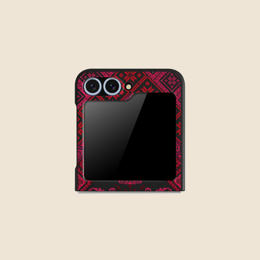 Black Tatreez Threads Samsung Z Flip Case