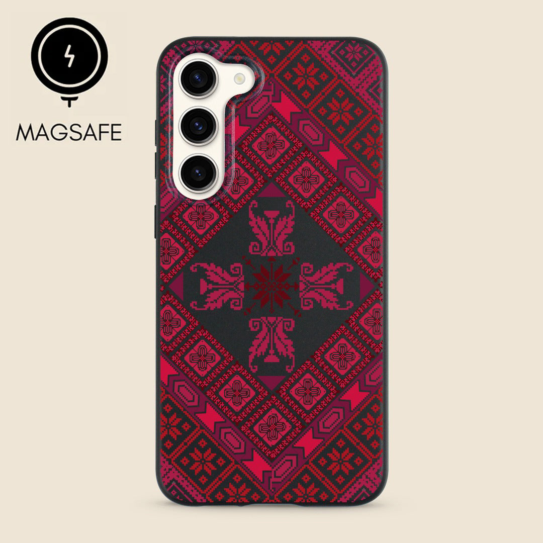 Black Tatreez Threads Magsafe Samsung Case