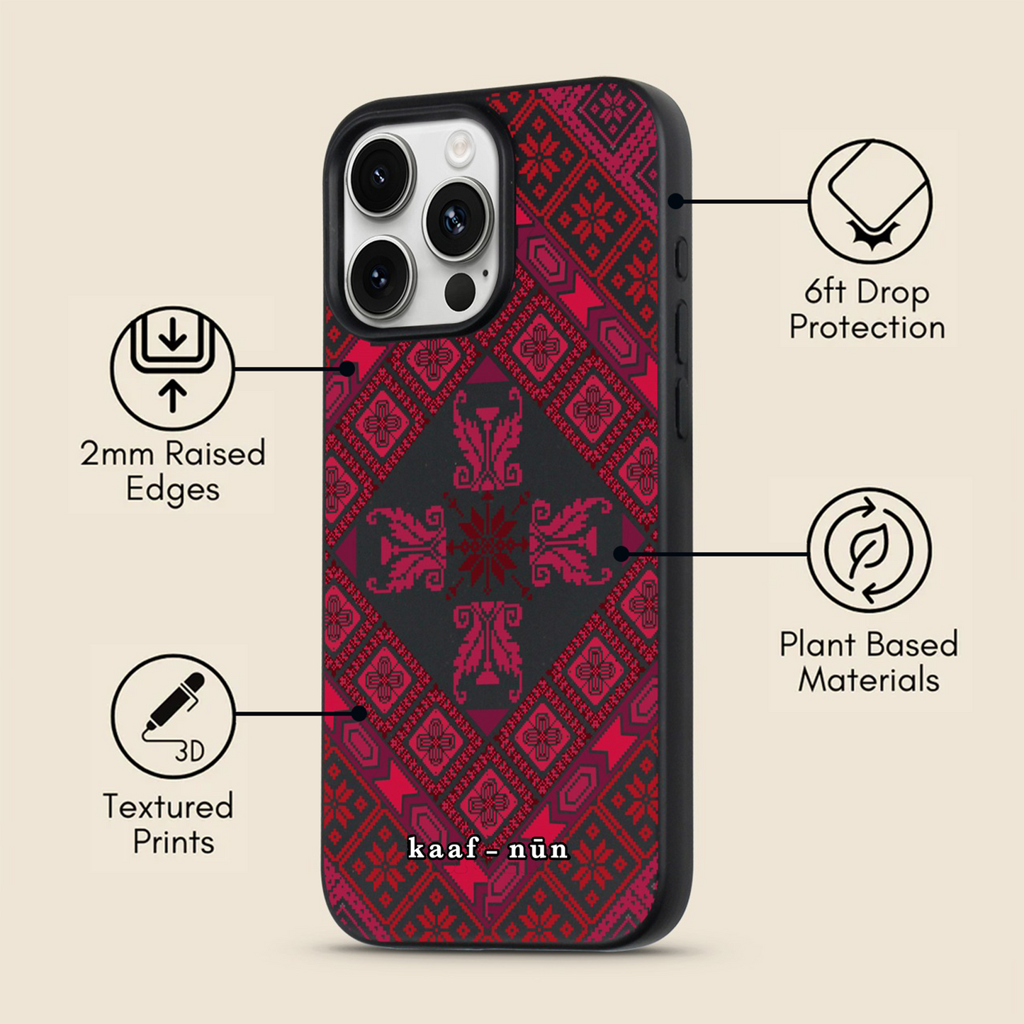 Black Tatreez Threads Magsafe iPhone Case