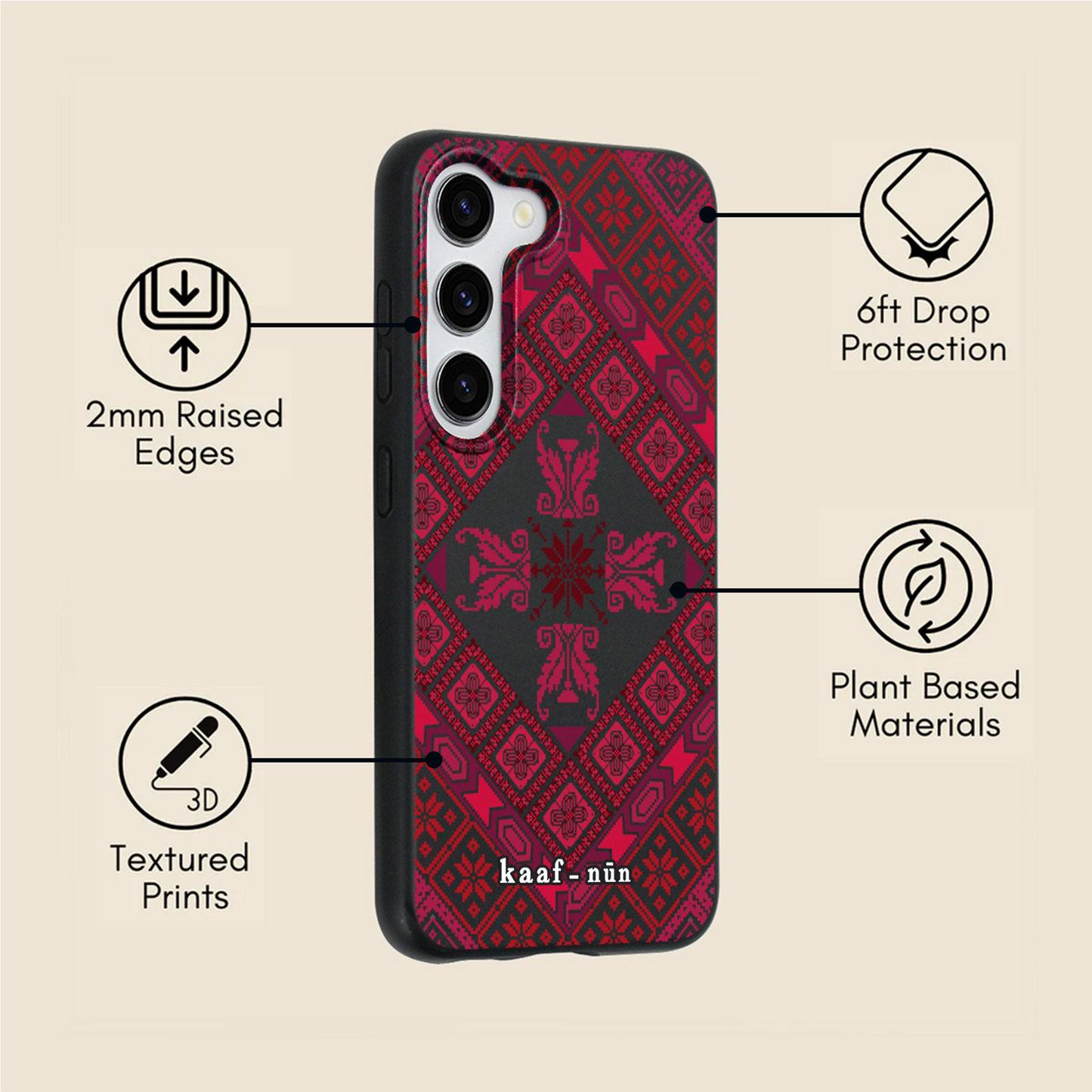 Black Tatreez Threads Samsung Phone Case