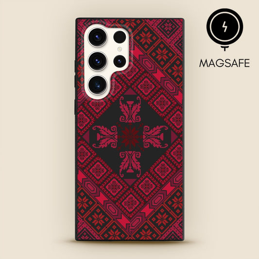 Black Tatreez Threads MagSafe Samsung Case