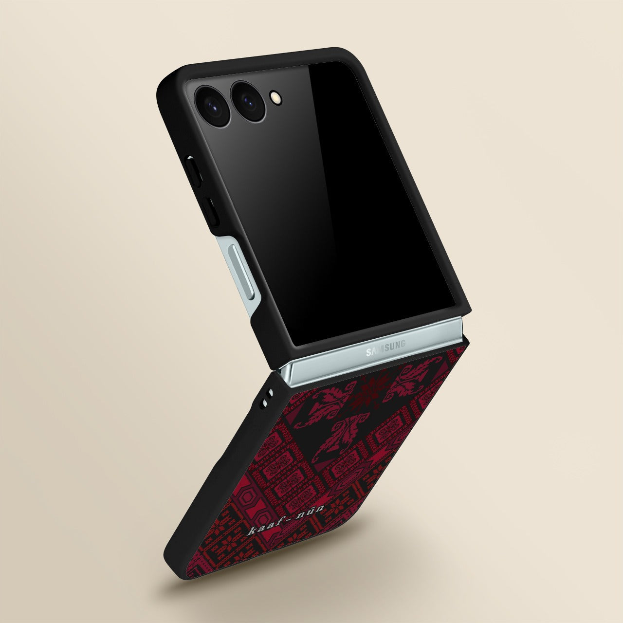 Black Tatreez Threads Samsung Z Flip Case