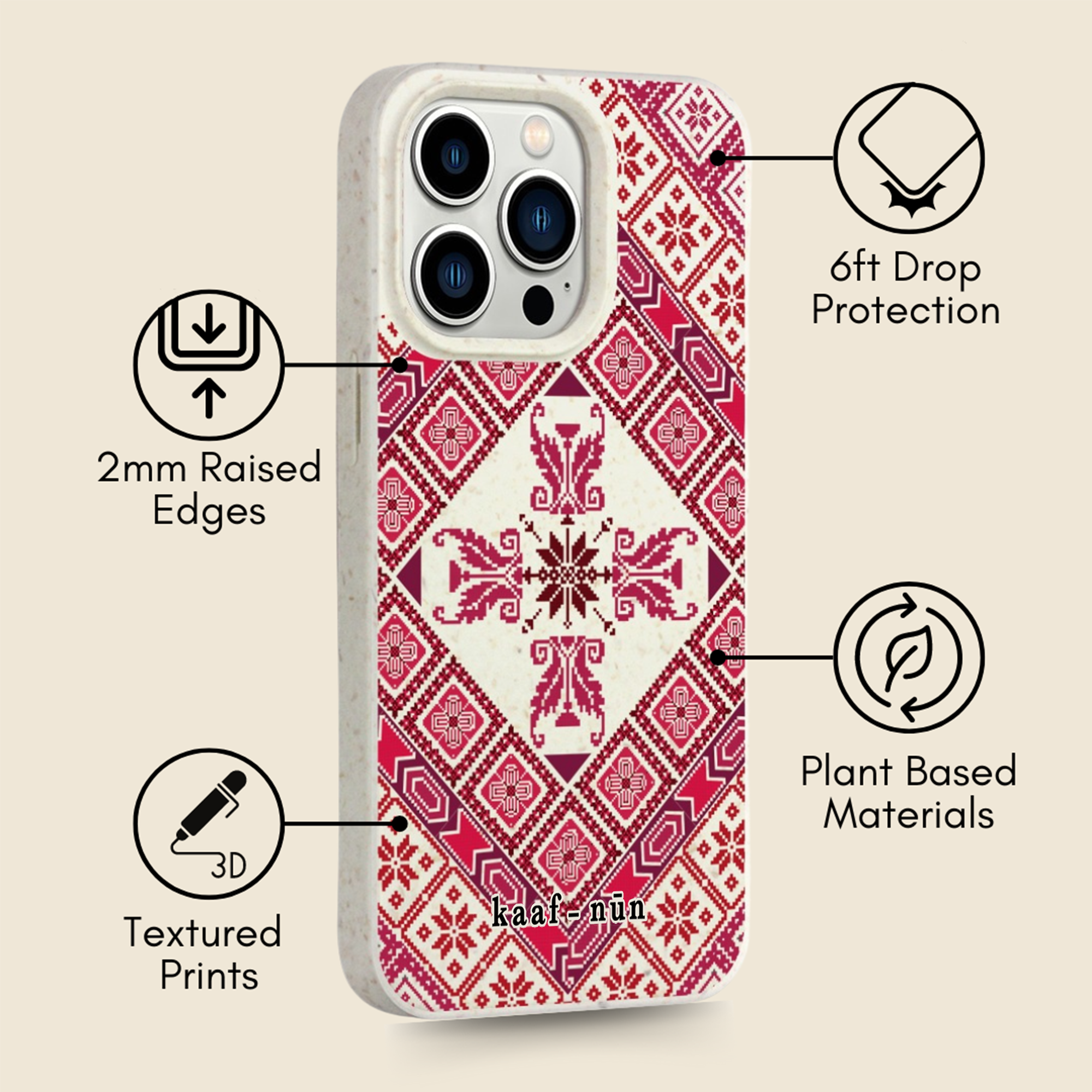 Tatreez Threads MagSafe iPhone Case – Kaaf-Nun