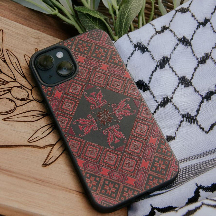 Black Tatreez Threads Magsafe Samsung Case