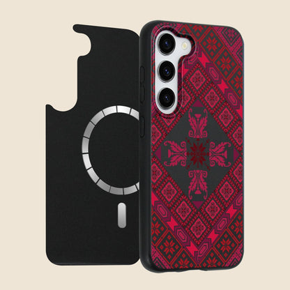 Black Tatreez Threads Magsafe Samsung Case